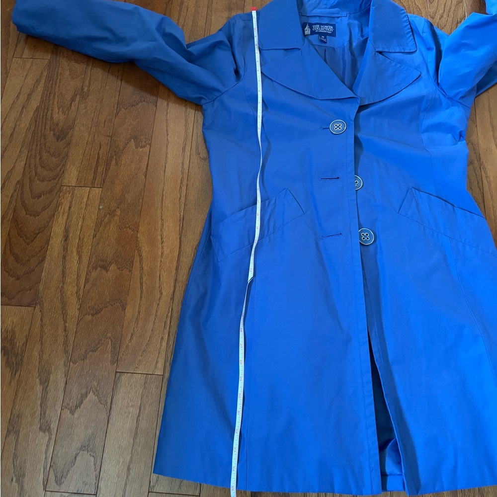 London Fog Blue Single-Breasted Rain Coat